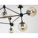 Canada 10 Light 39 inch Black Chandelier Ceiling Light, Geometric Sphere, Black Frame